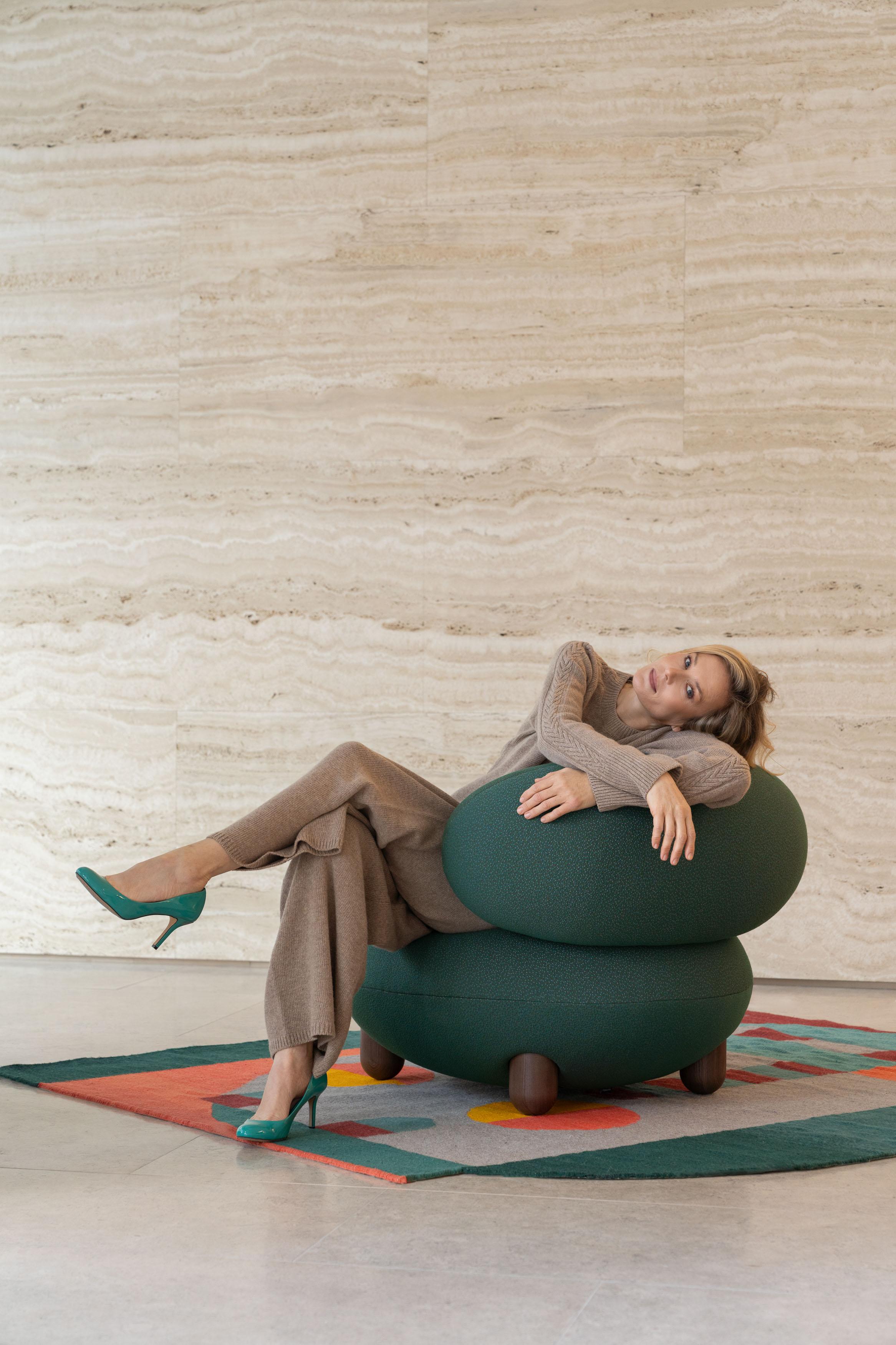Fauteuil de salon moderne Flock de Kvadrat Sprinkles vert par Noom en vente 5