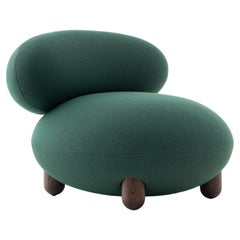 Modern Flock Lounge Chair in Kvadrat Sprinkles green fabric by Noom