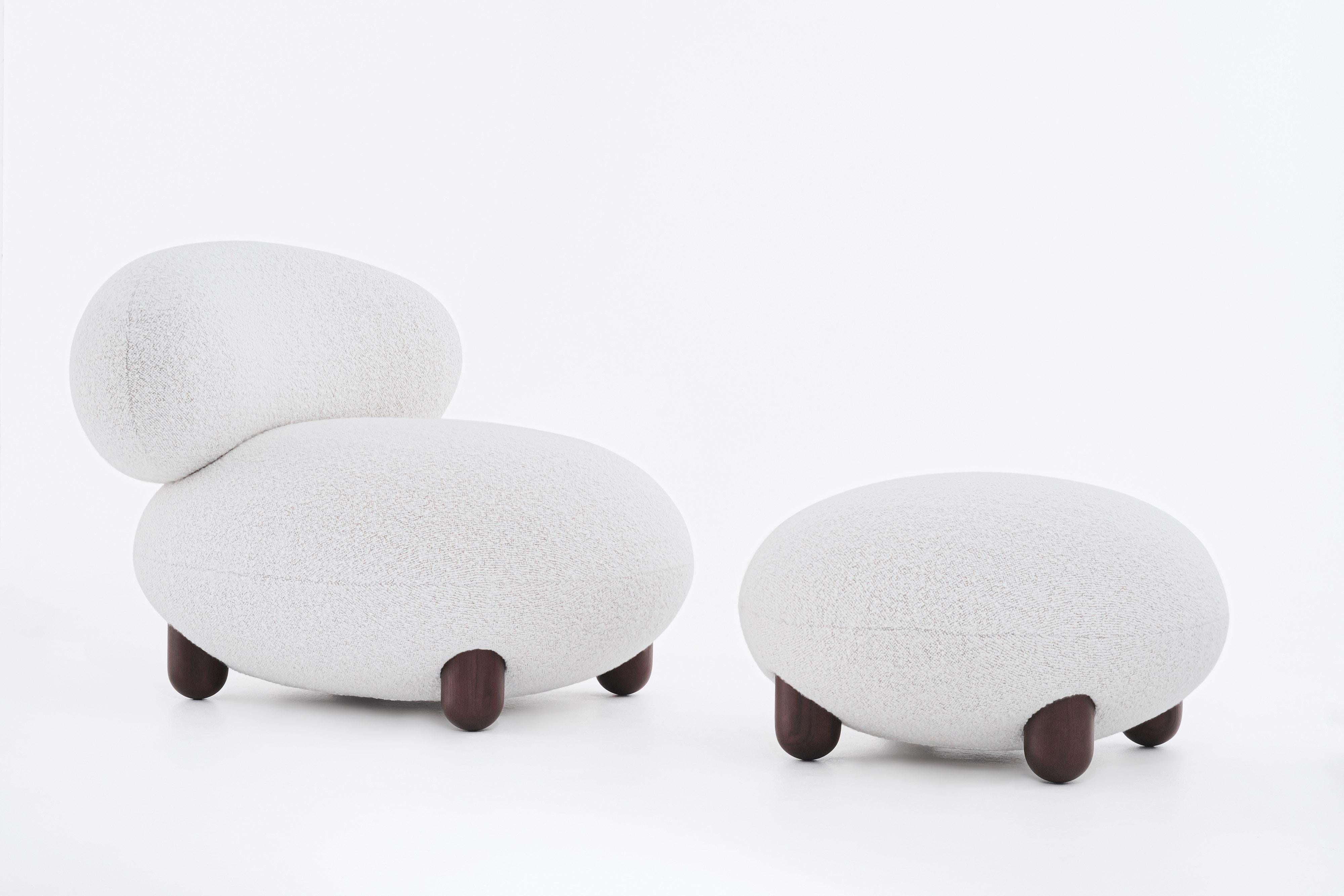 Modern Flock Lounge Chair with Flock Ottoman by Noom 3
