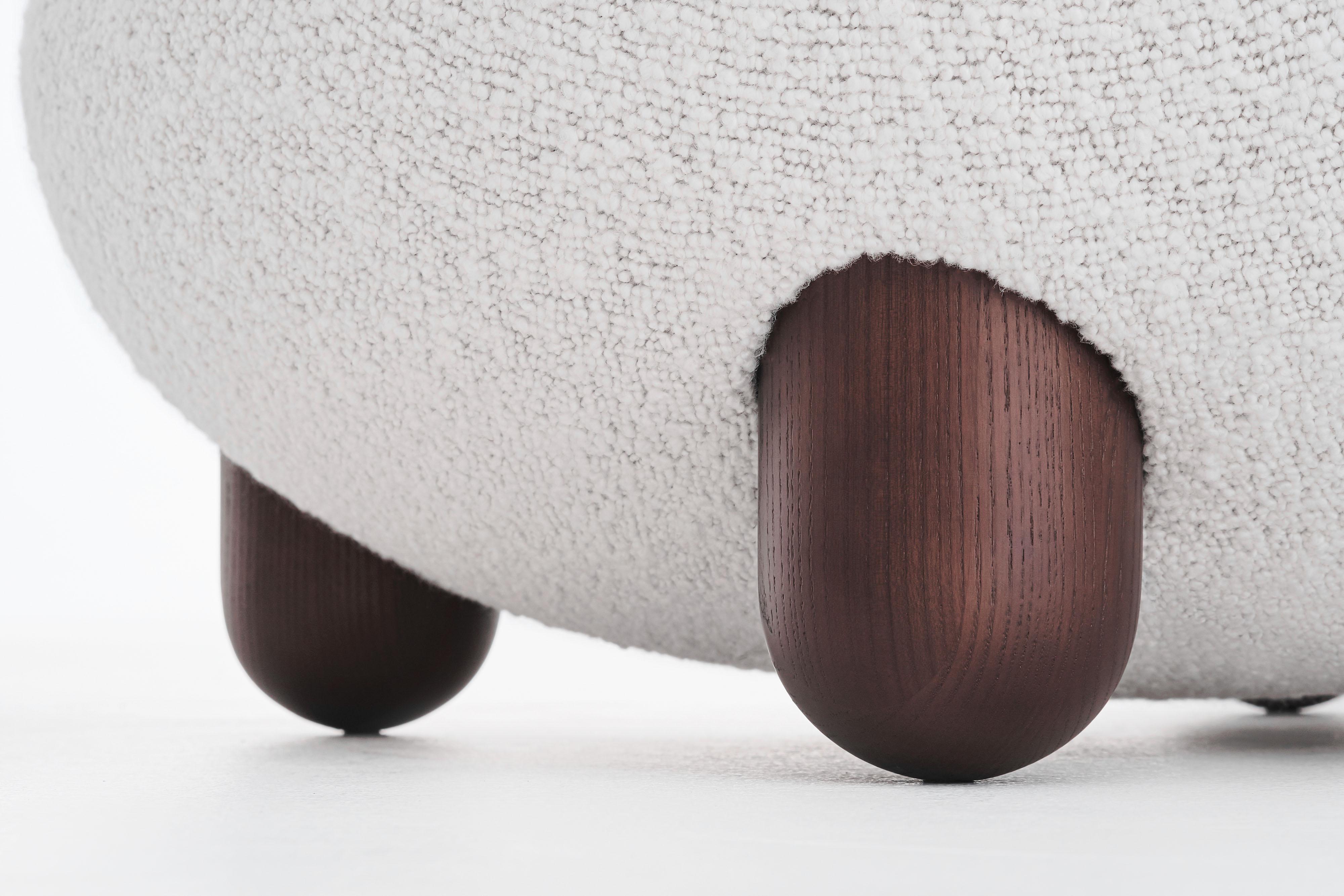 Modern Flock Ottoman by NOOM For Sale 7