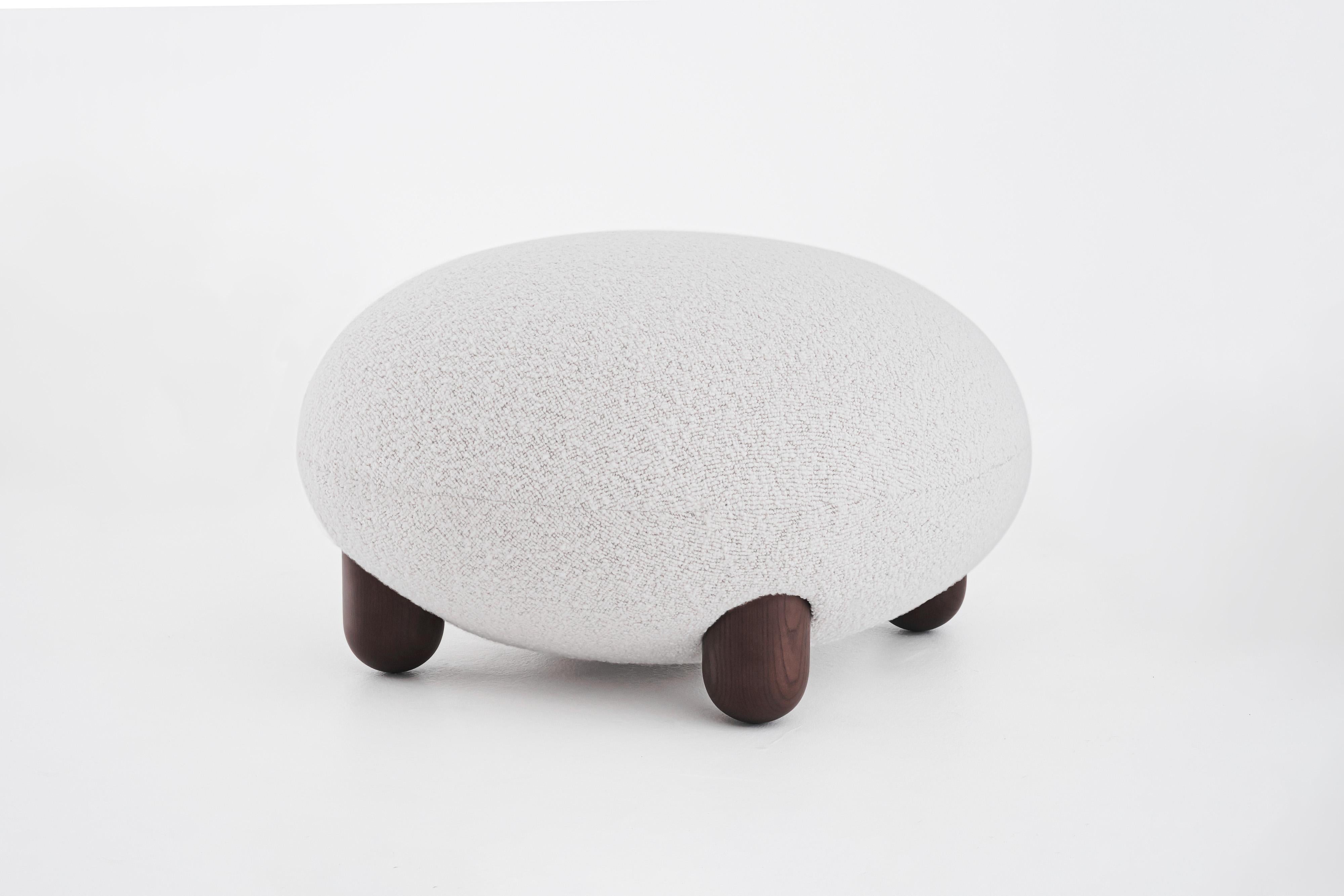 Contemporary Modern Flock Ottoman by NOOM