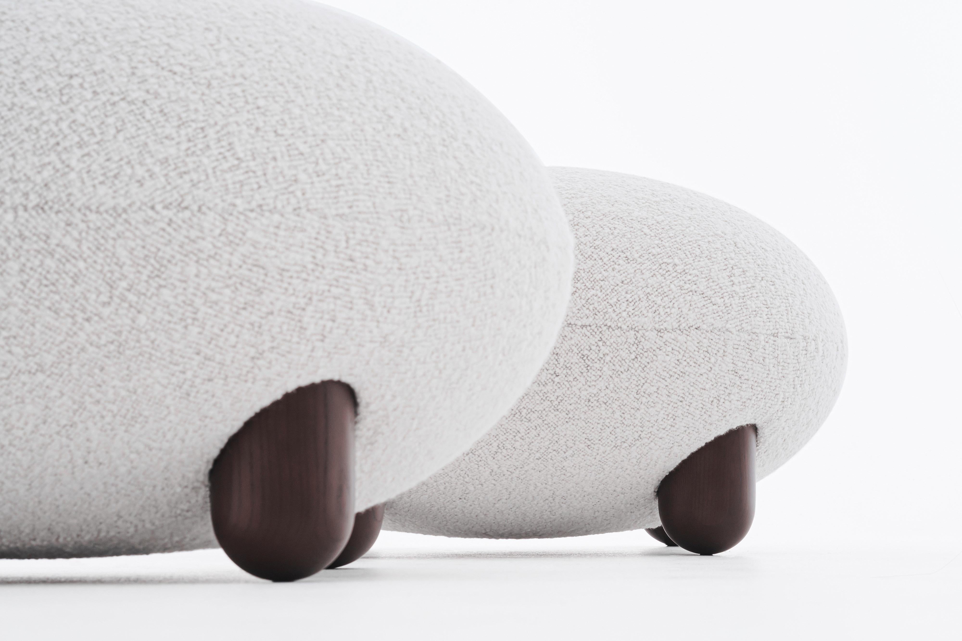 Modern Flock Ottoman by NOOM For Sale 3