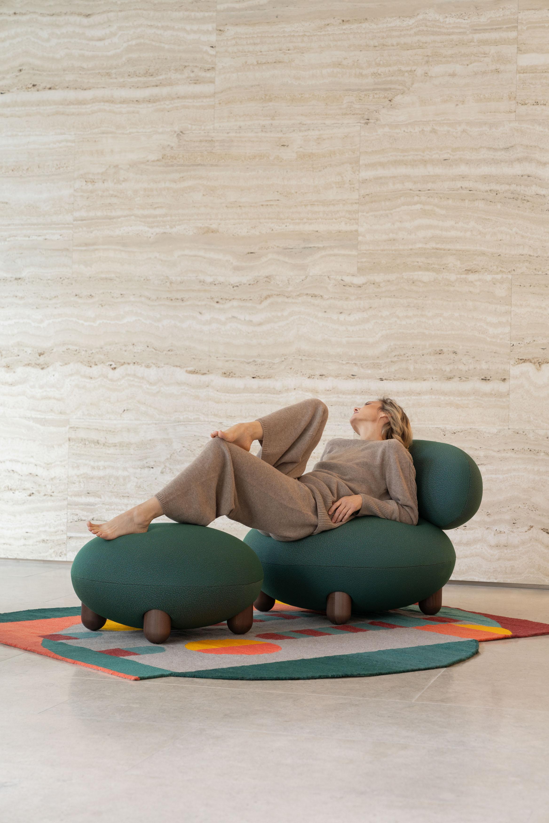 Pouf moderne Flock de Kvadrat Sprinkles vert de NOOM en vente 6