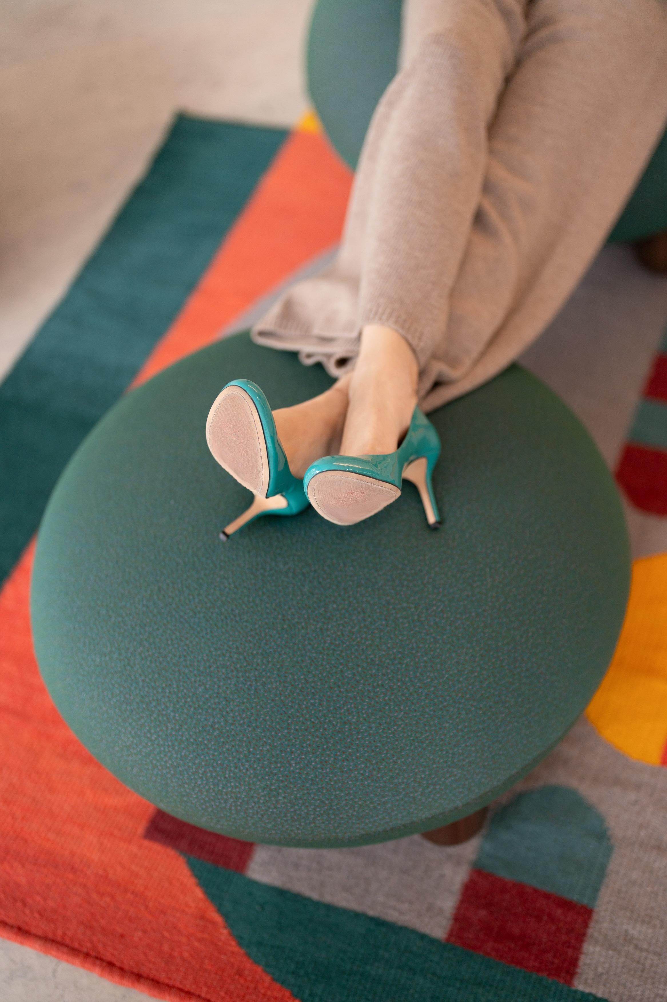 Ukrainien Pouf moderne Flock de Kvadrat Sprinkles vert de NOOM en vente