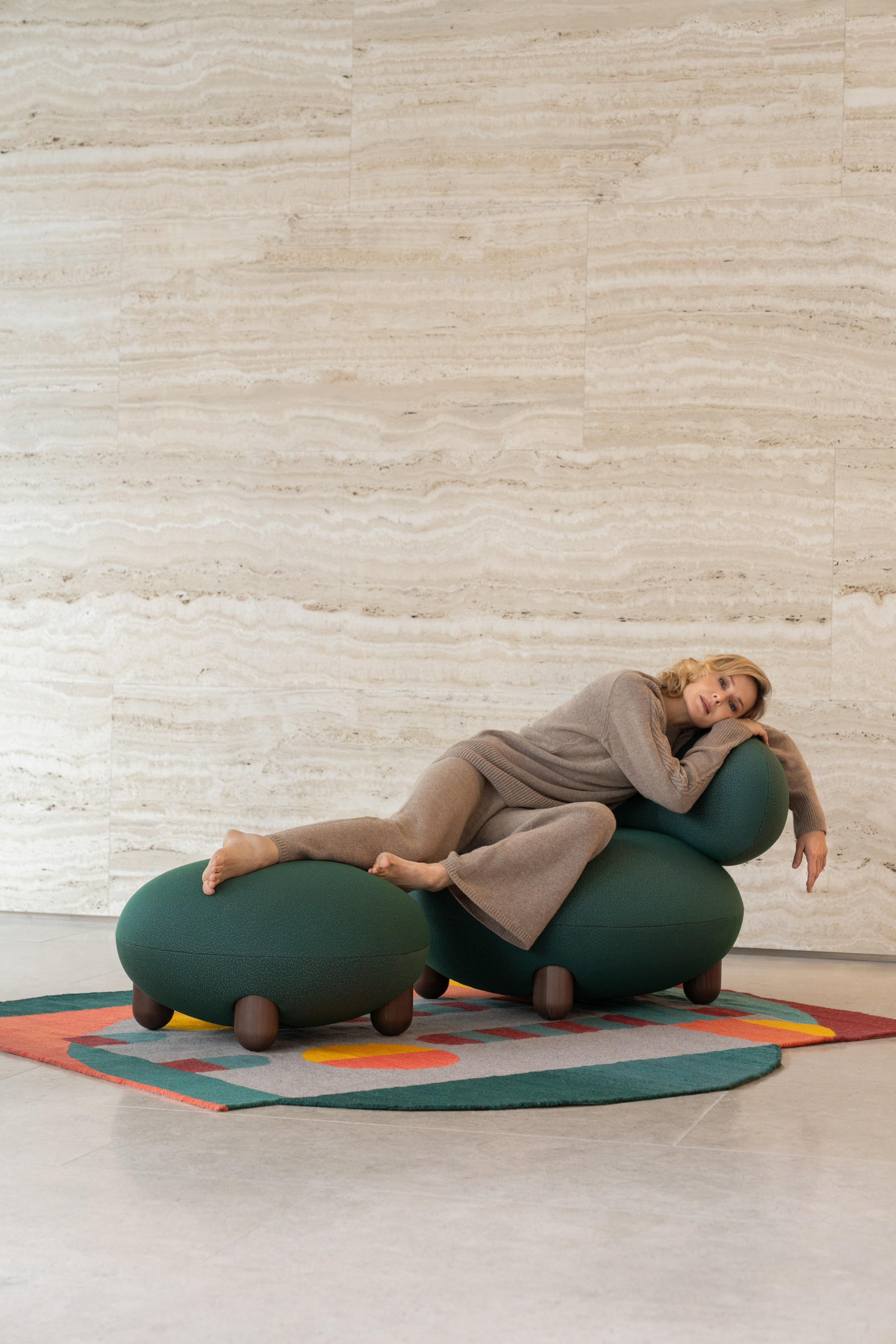 Pouf moderne Flock de Kvadrat Sprinkles vert de NOOM en vente 1