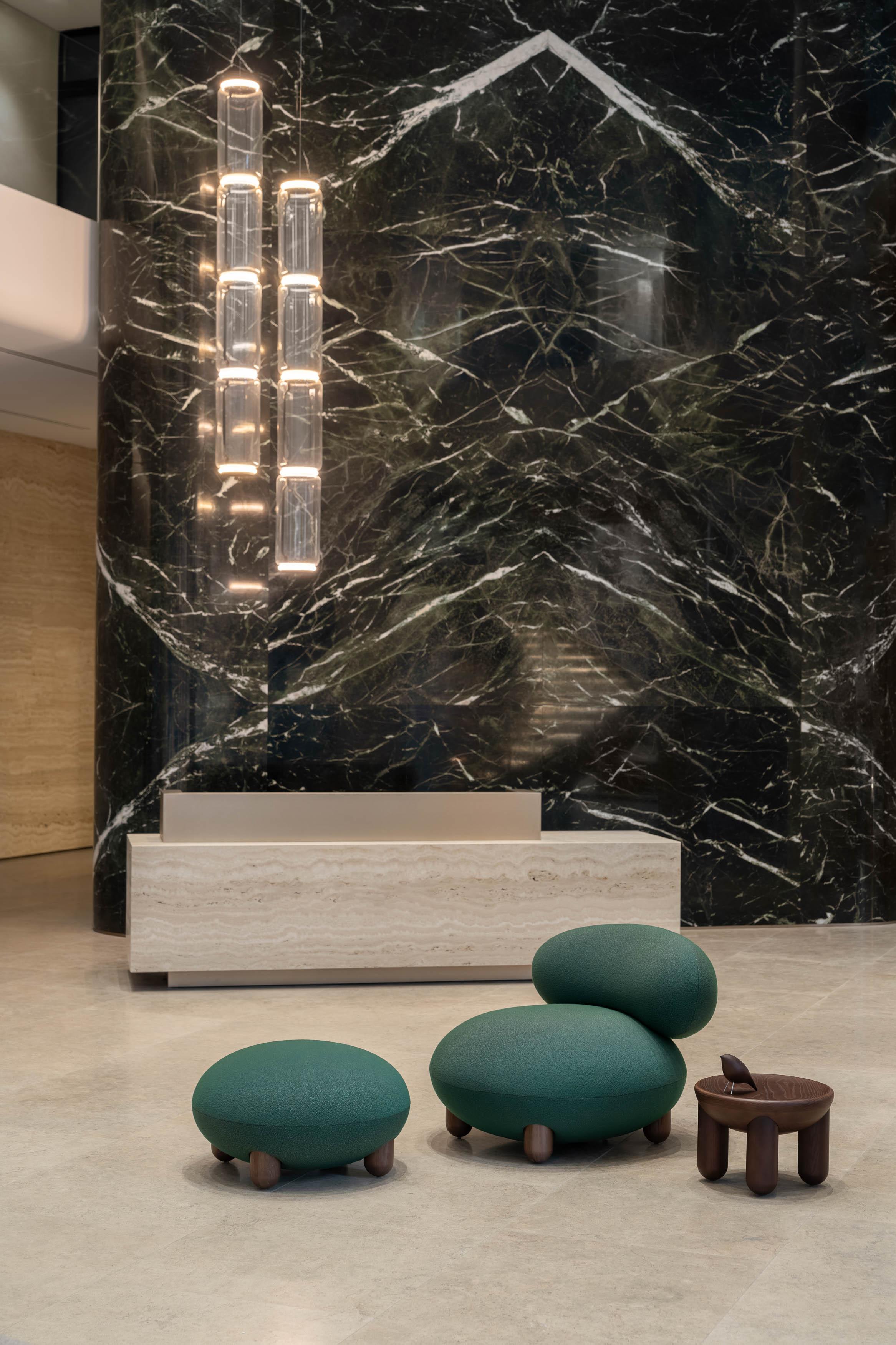 Pouf moderne Flock de Kvadrat Sprinkles vert de NOOM en vente 2
