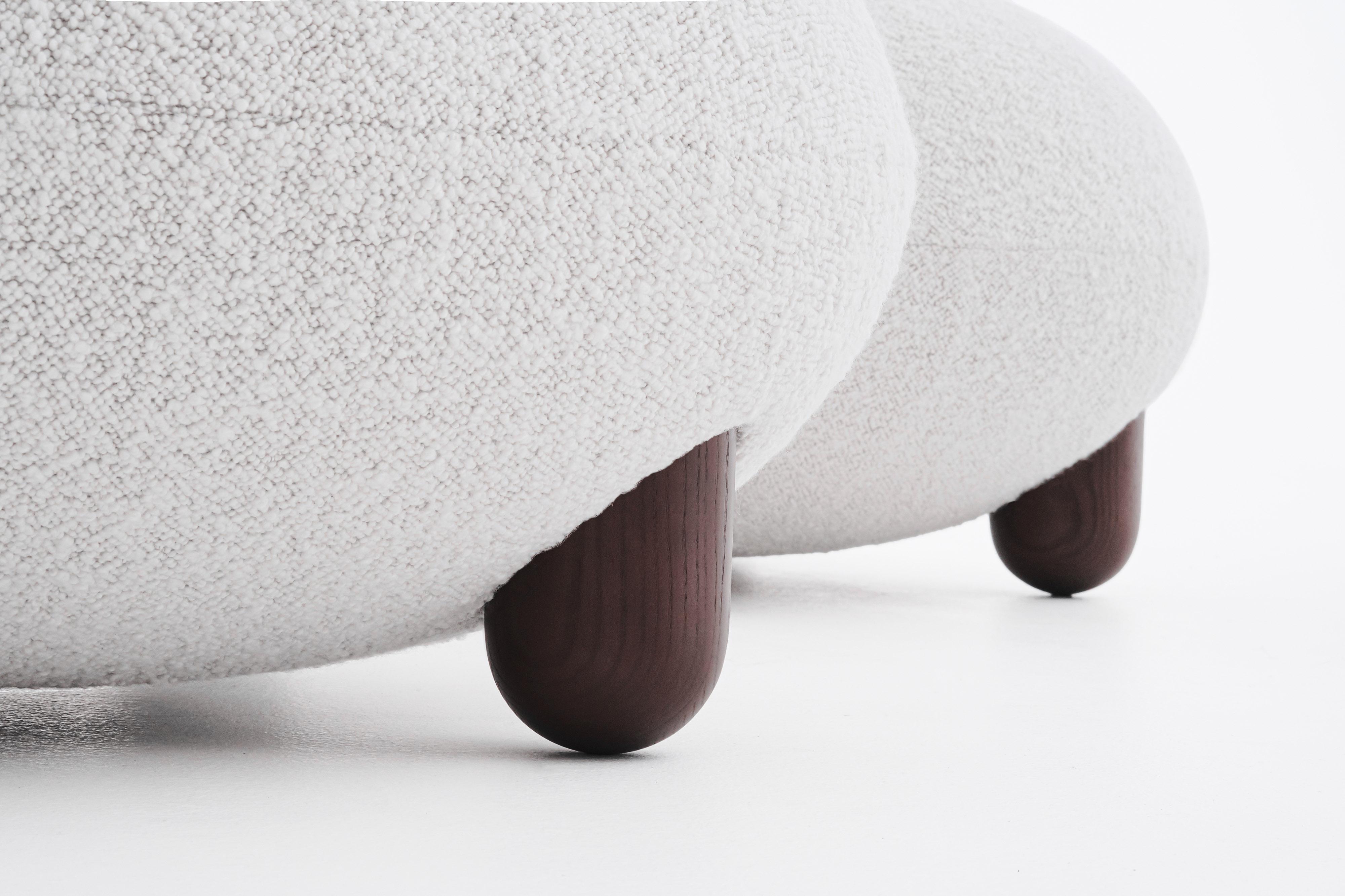 Modern Flock Ottoman in Various Fabrics by NOOM  14
