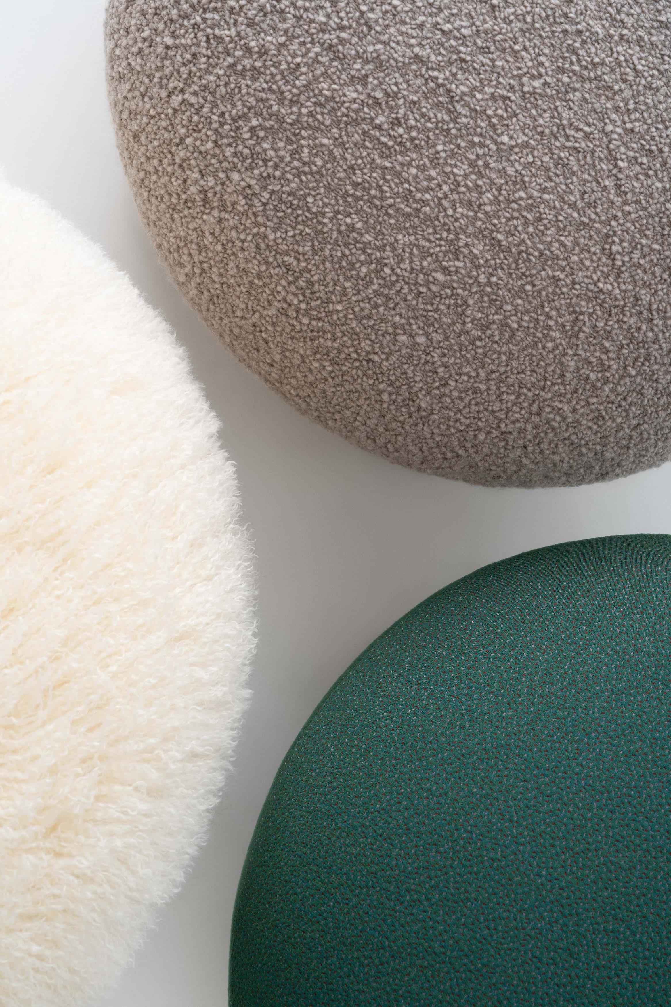 Modern Flock Pouf in Dedar Nimbus boucle by NOOM For Sale 5