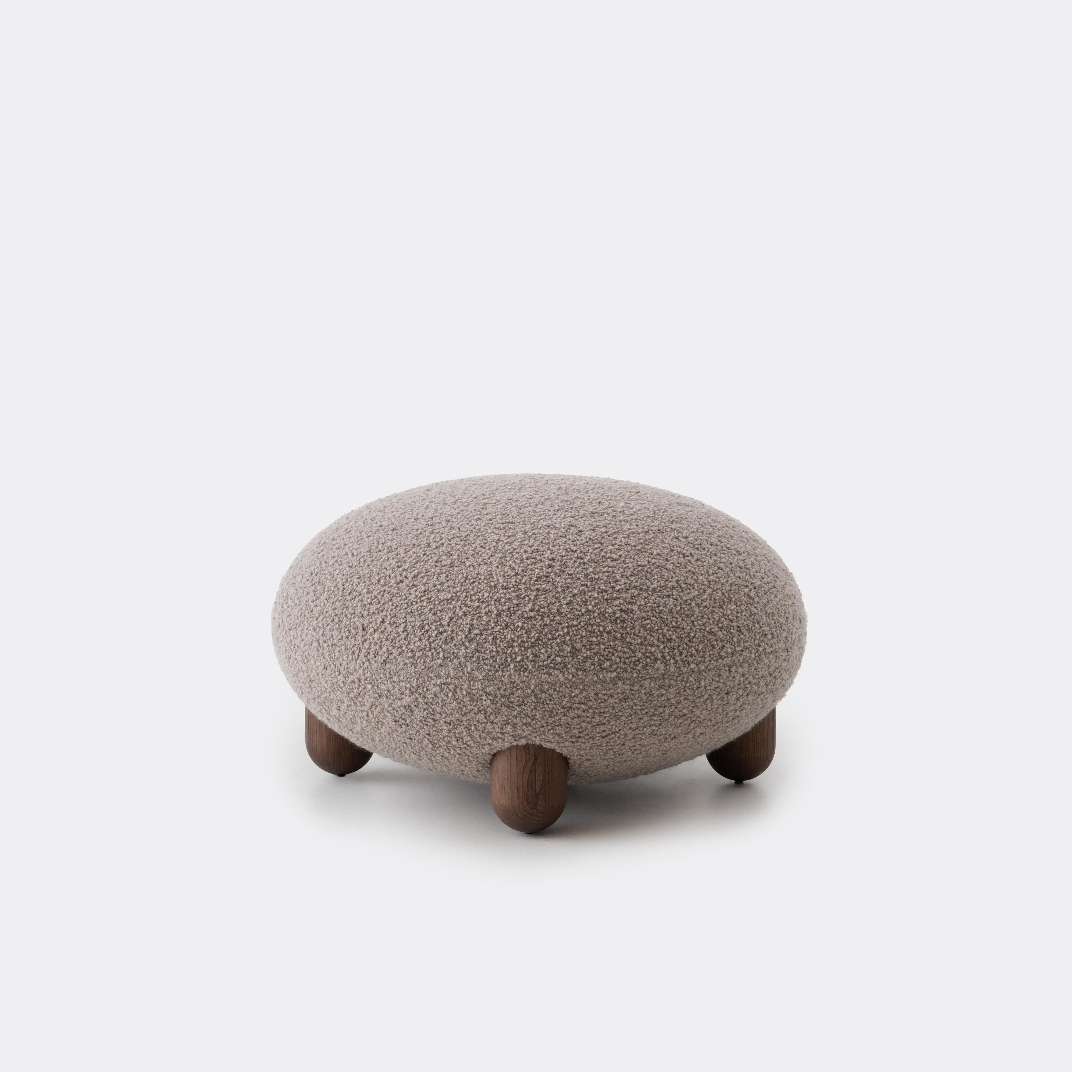 Ukrainian Modern Flock Pouf in Dedar Nimbus boucle by NOOM For Sale