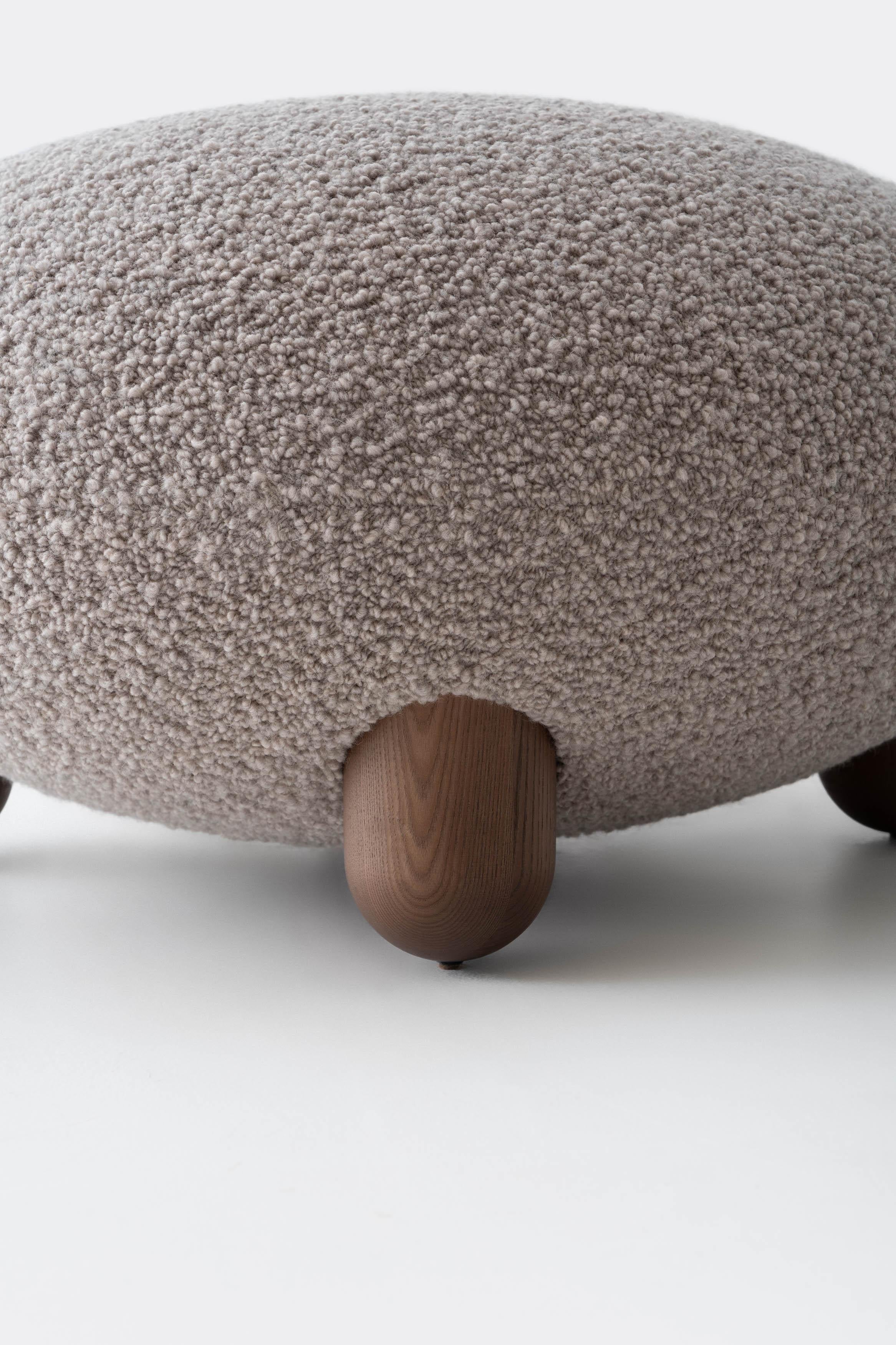 Modern Flock Pouf in Dedar Nimbus boucle by NOOM For Sale 2