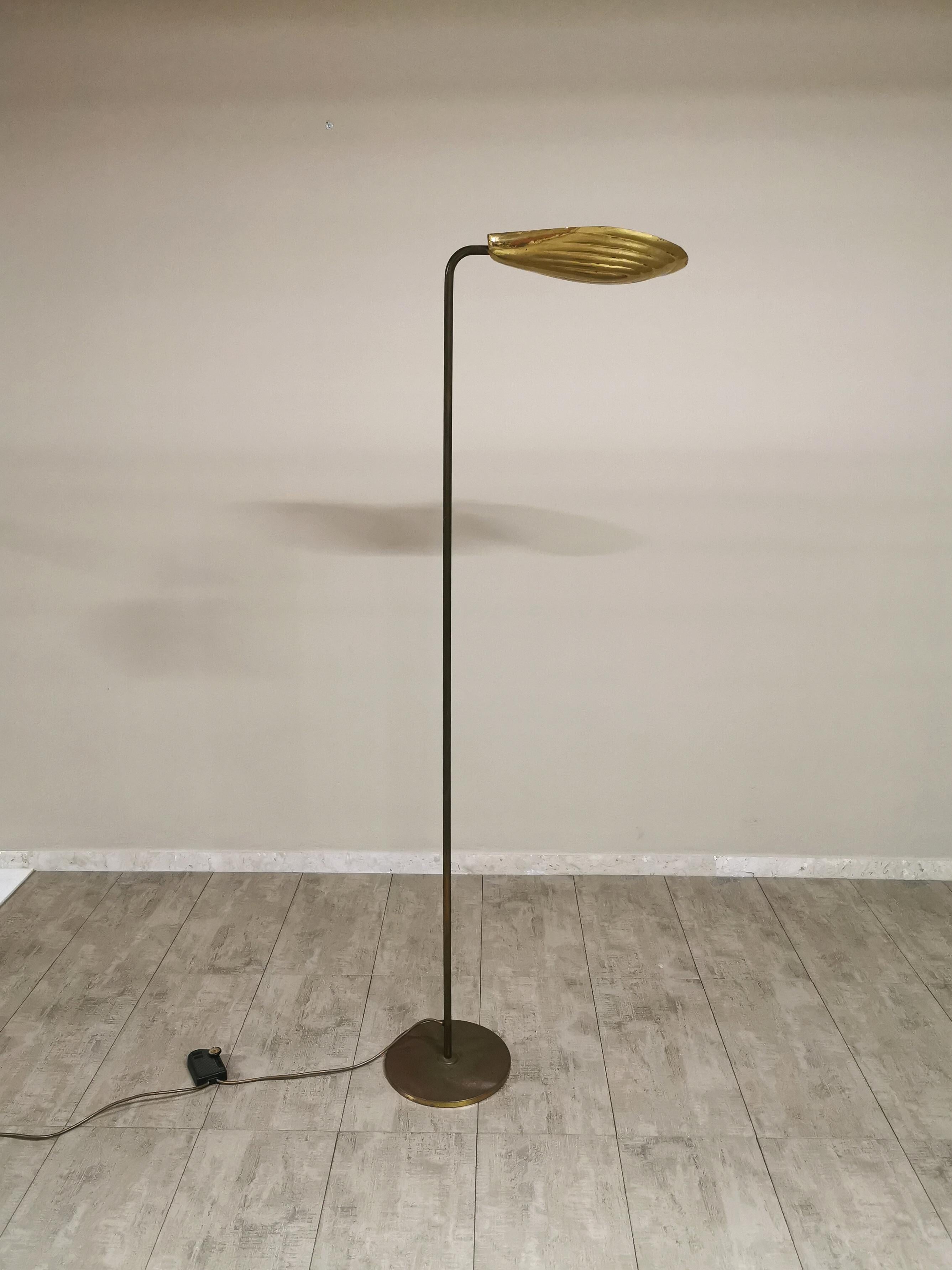 Late 20th Century Modern Floor Lamp in Brass Adjustable by Relco Milano, Italian Design, 1980s