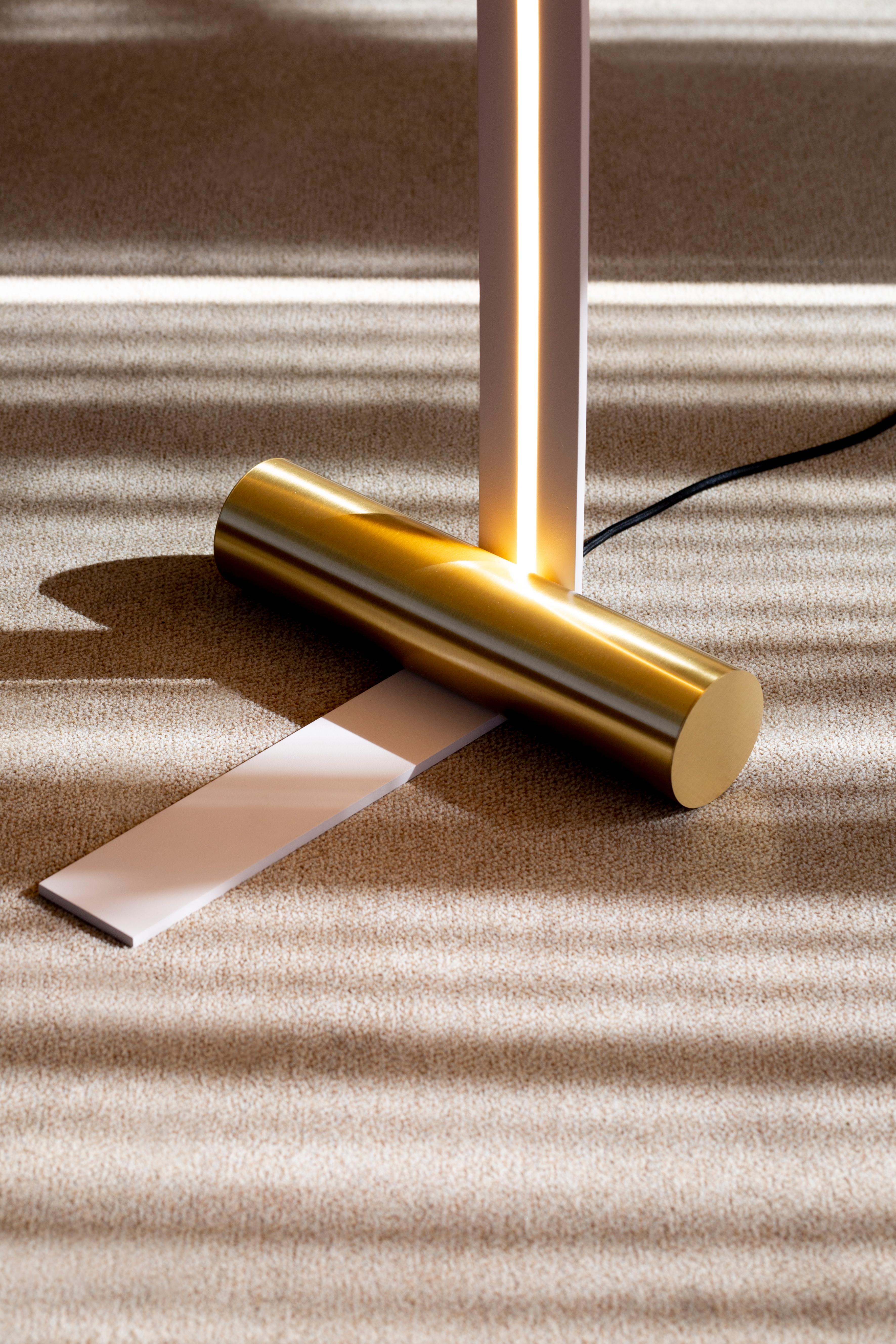 Italian Modern Floor Lamp 'Nastro 563.64' by Studiopepe x Tooy, Beige & Brushed Brass For Sale