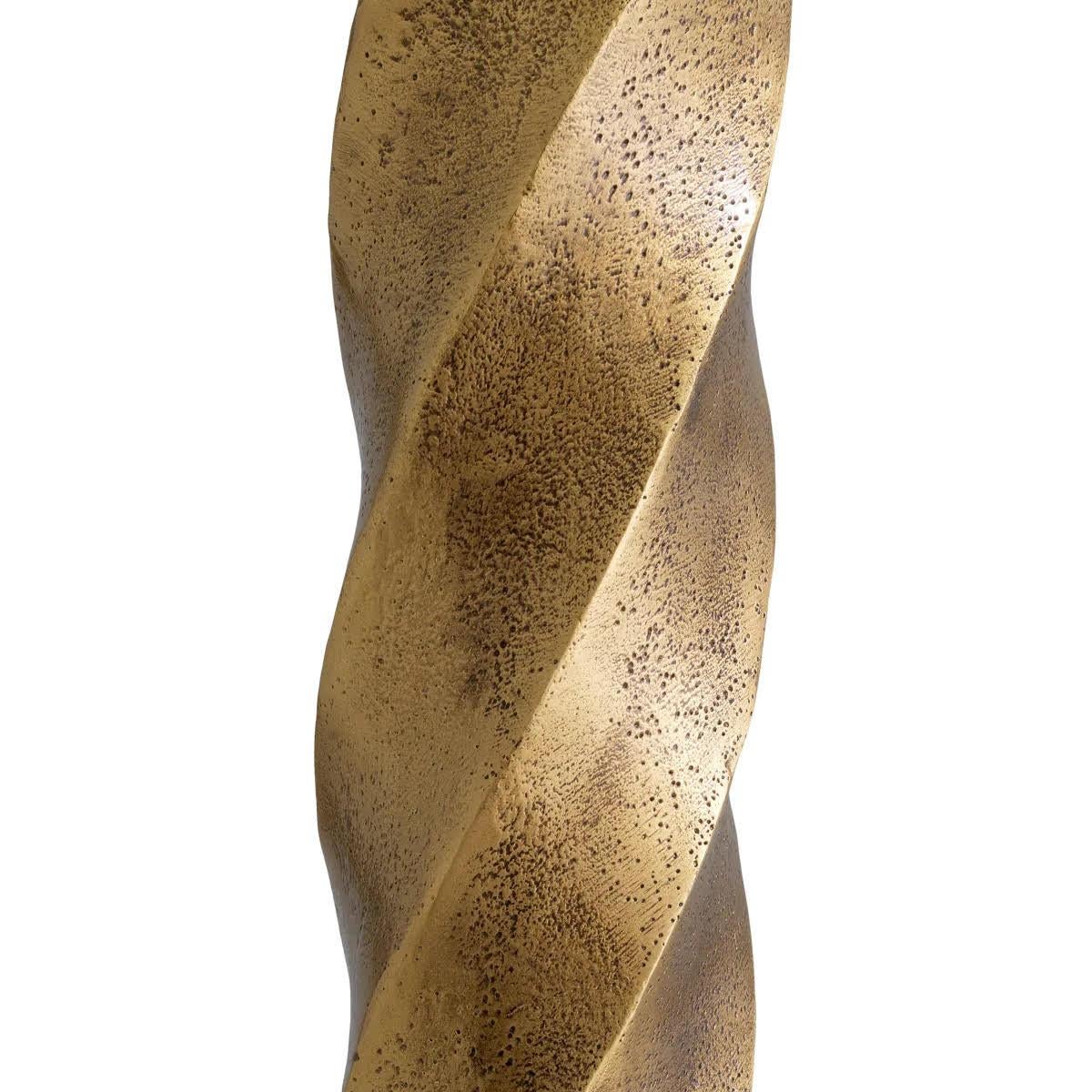 XXIe siècle et contemporain Lampadaire moderne, finition laiton vintage, base en granit noir. en vente