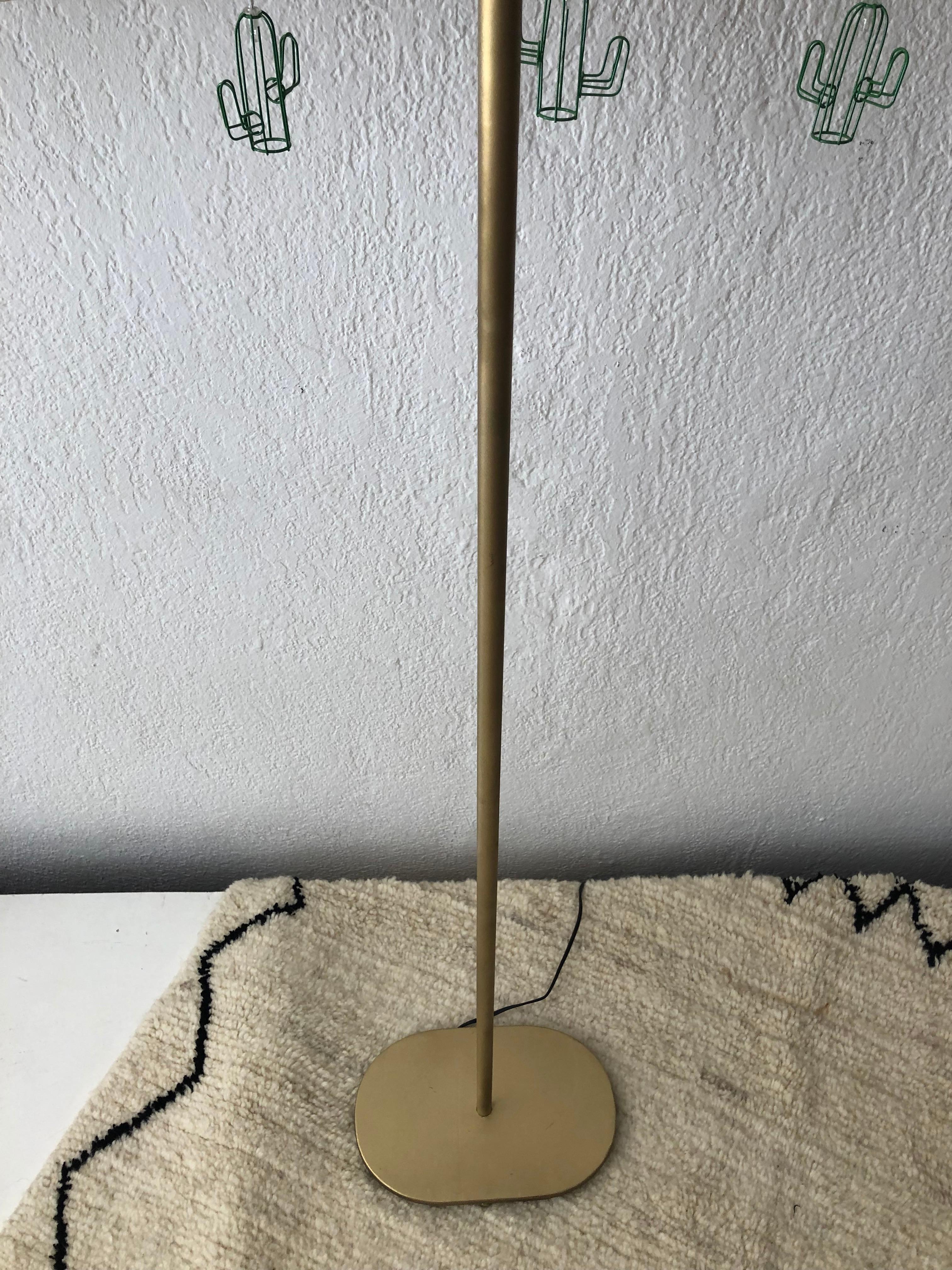 Modern Floor Lamp with Gilded Iron Base, a Pair For Sale 5
