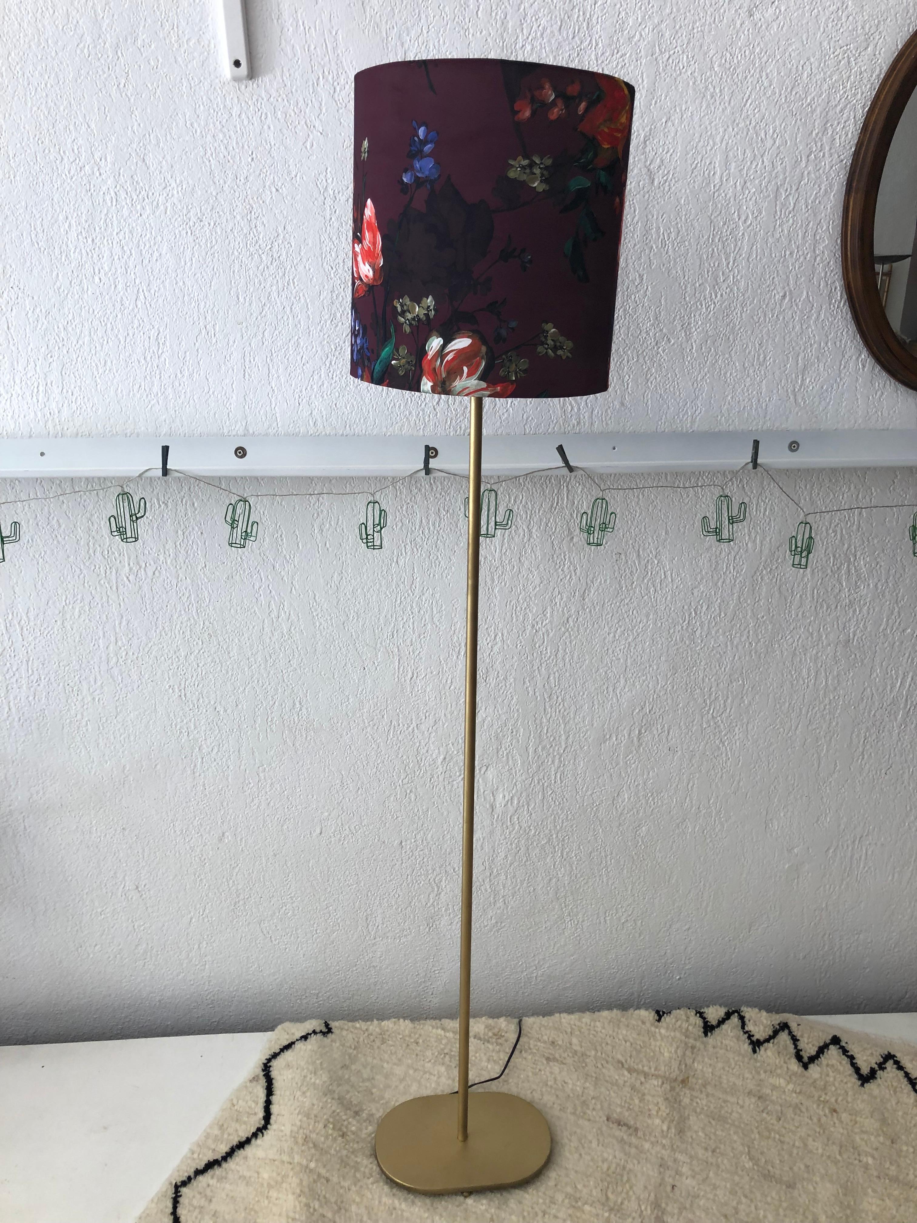Modern Floor Lamp with Gilded Iron Base, a Pair For Sale 7