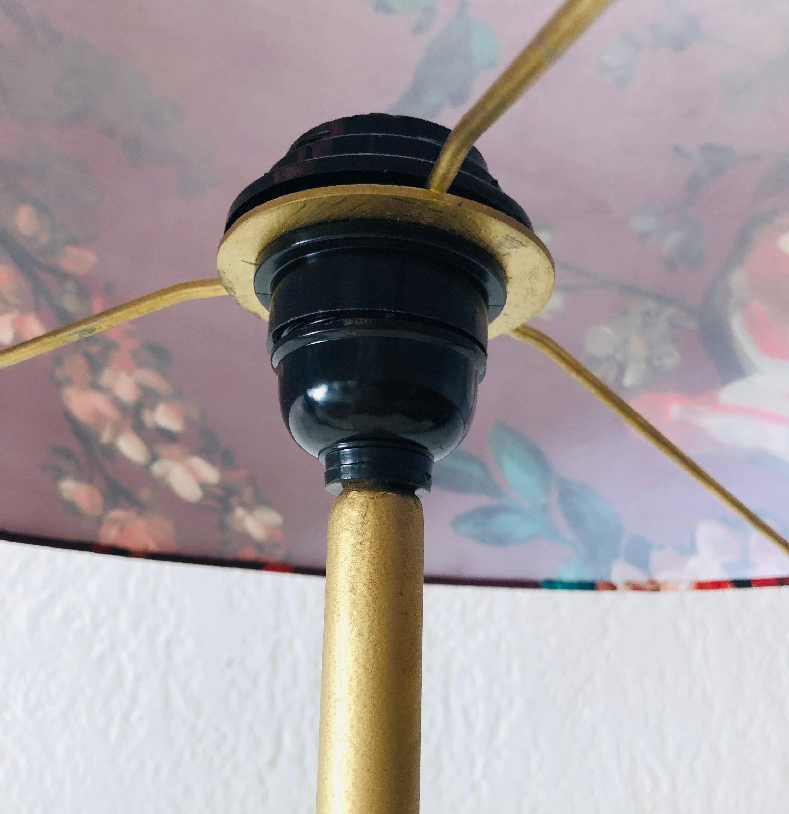 Modern Floor Lamp with Gilded Iron Base, a Pair For Sale 1
