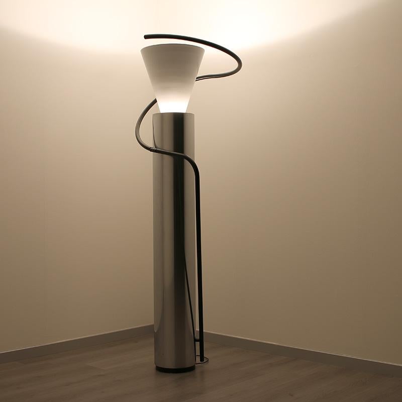 Modern Floor Light Baldessari Aluminium Cone Rotating Sculpture In New Condition For Sale In Milan, IT