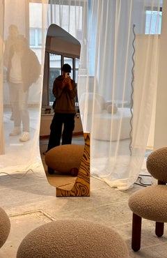 Moderner Bodenspiegel See 5 in Ettore Sottsass ALPI Holzfurnier von Noom