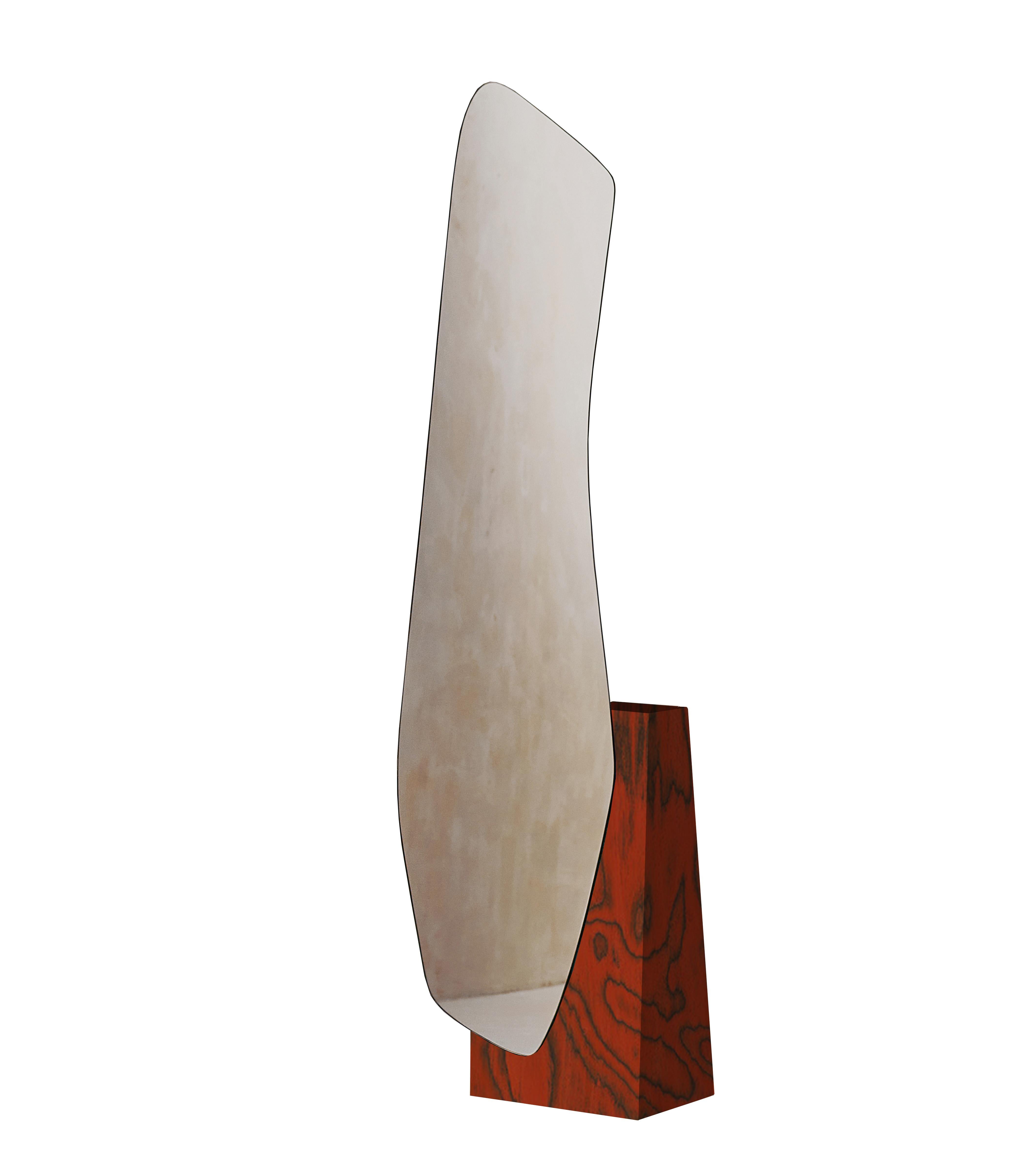 Specchio da terra moderno Lake 5 in Ettore Sottsass impiallacciato in Wood da NOOM in vendita 1