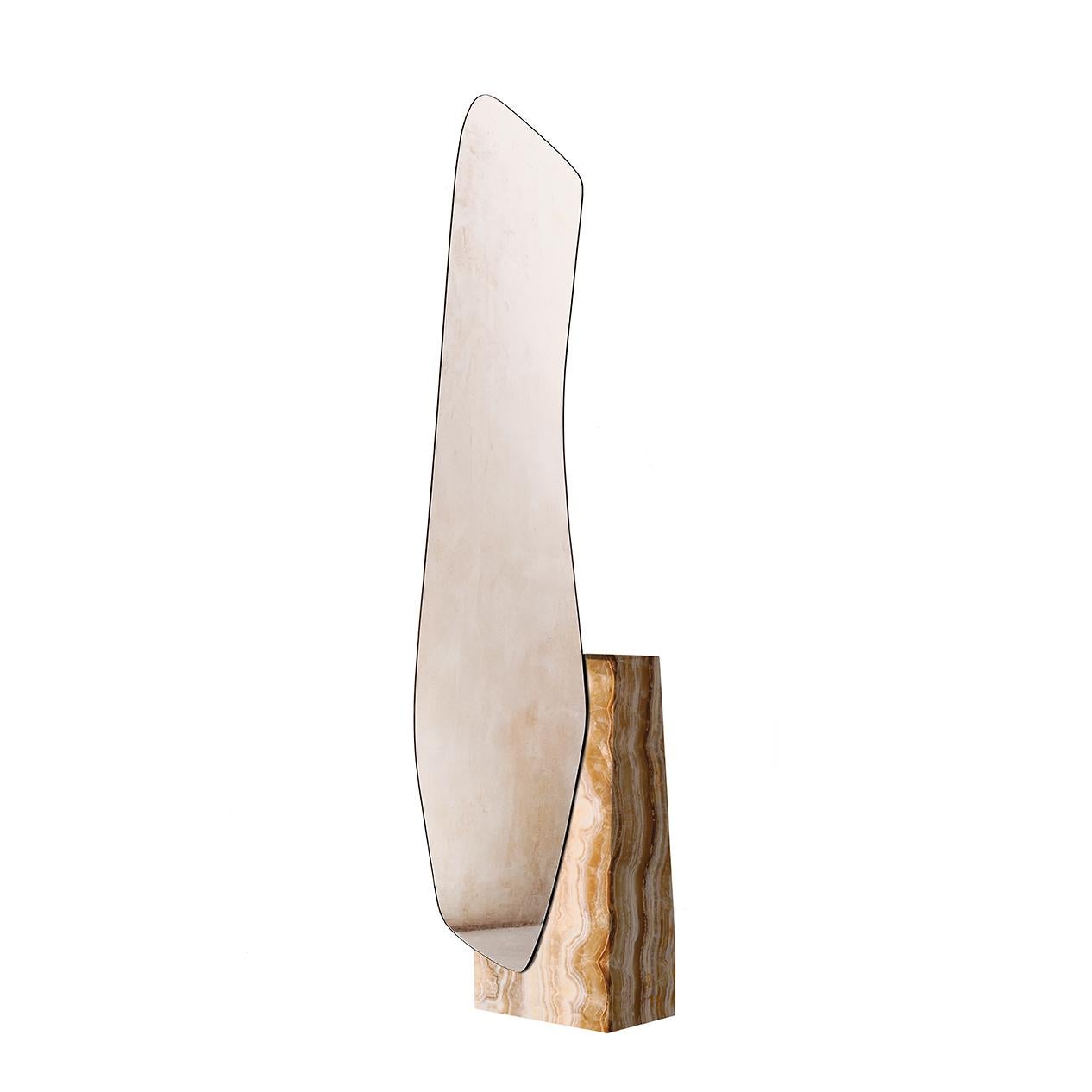 Specchio da terra moderno Lake 5 con base in legno impiallacciato di Noom in vendita 5