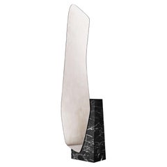 Miroir de lac 5 avec base statuaire en marbre blanc par NOOM