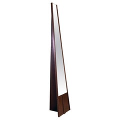 The Moderns Floor Mirror with Matt Brown Painted Wooden Structure, 1980
