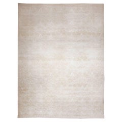 Moderner, geblümter RA7-Teppich aus grauer Wolle von Doris Leslie Blau