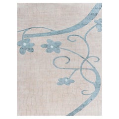 Modern Floral Tibetan Handmade of Silk and Wool Rug by Doris Leslie Blau