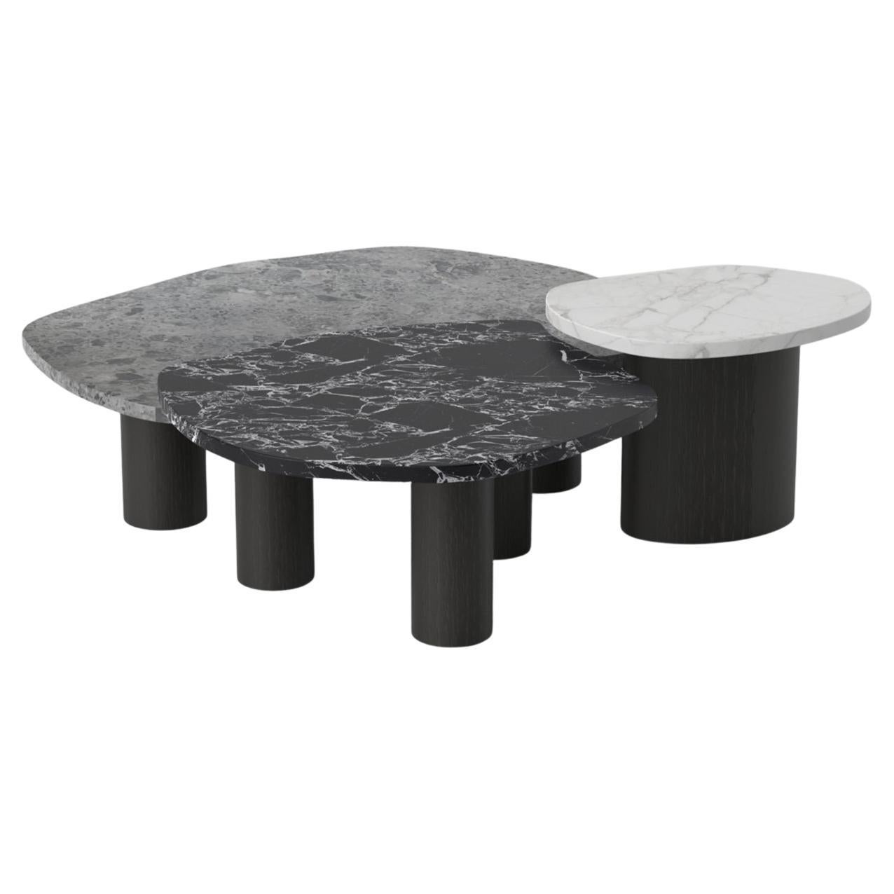 Table basse gigogne moderne en marbre Calacatta faite à la main Portugal Greenapple