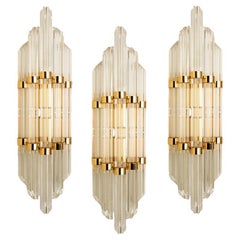 Retro Modern Flower Shaped Glass Rod Wall Sconces in style of Sciolari