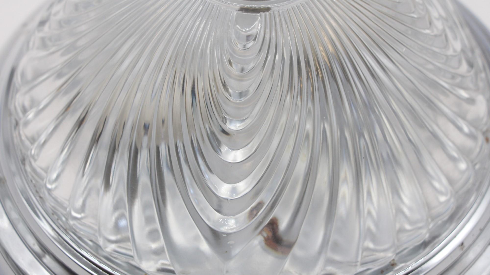 Modern Flush Mount Light with Austrian Crystal Shade Swirl Design Qty Avail For Sale 2