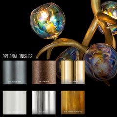 Modern Flush Mount with Colored Glass in a Nickel Finish, Ersa Collection