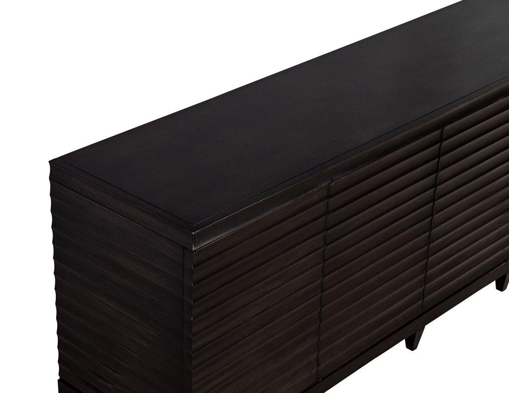 Metal Modern Fluted Buffet Sideboard Cabinet by Barbara Barry for Baker Furniture