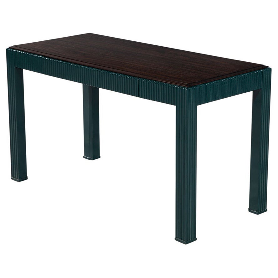 Modern Fluted Walnut Writing Desk