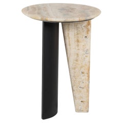 Modern Foice Miel Onyx Side Table, Black Oak, Handmade in Portugal by Greenapple
