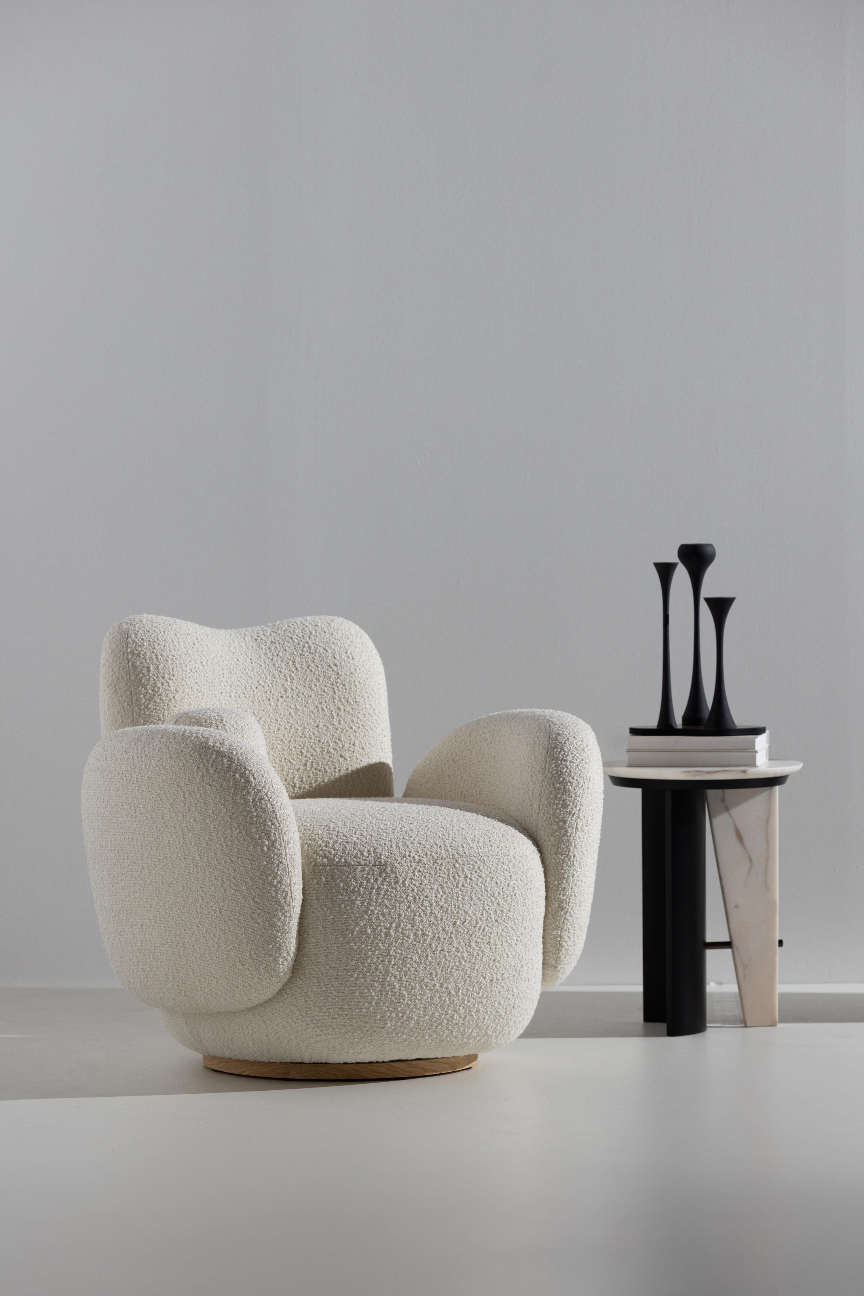 Table d'appoint moderne Foice en laiton et marbre Calacatta, fabriquée à la main au Portugal par Greenapple en vente 8
