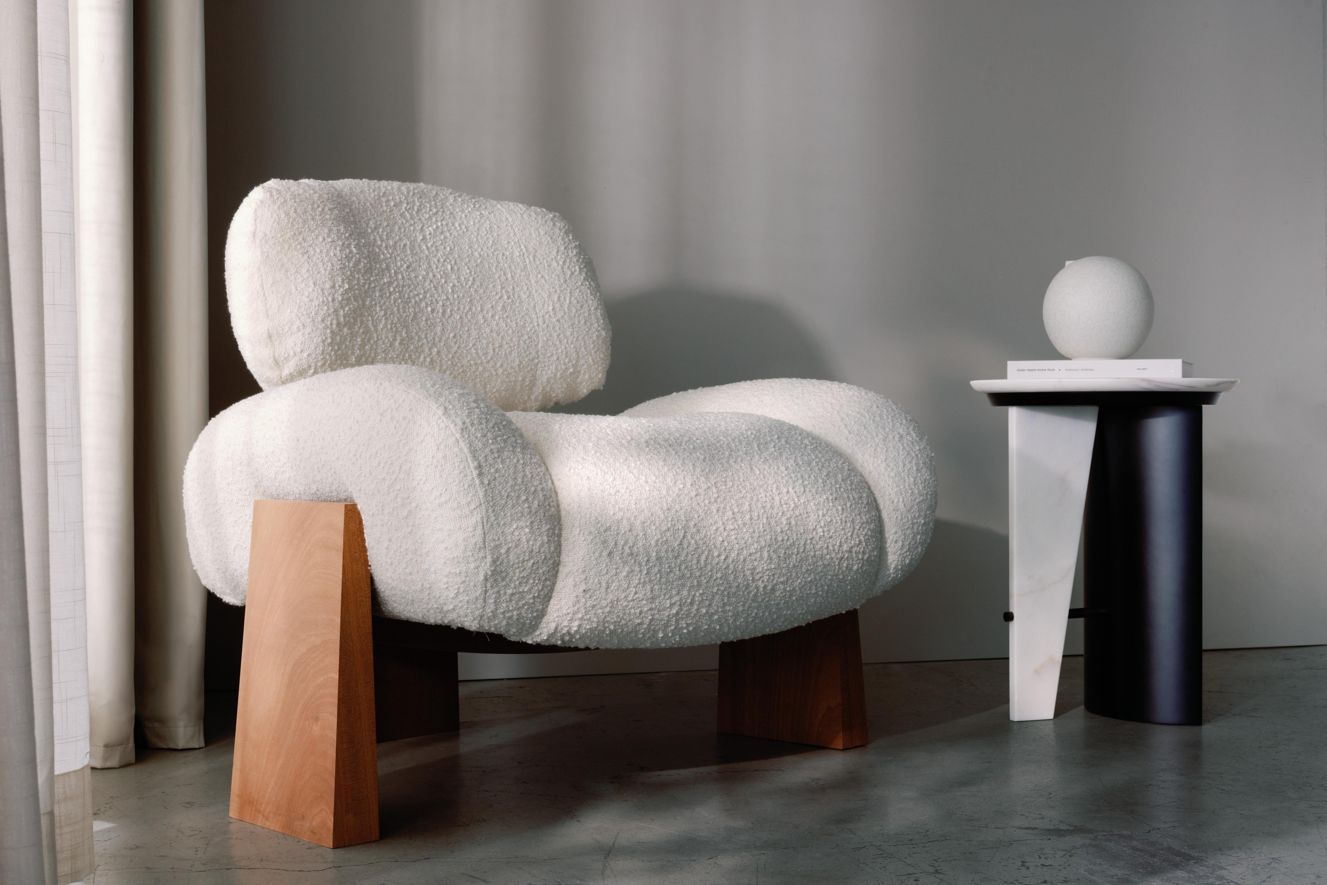 Modern Foice Side Table, Onyx Stone, Handmade in Portugal by Greenapple For Sale 6