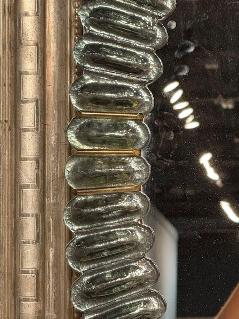 Specchio ovale moderno in vetro di Murano verde Fontana In condizioni buone in vendita a Dallas, TX