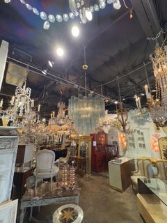 Modern Fontana Green Murano Glass "Tronchi" Chandelier