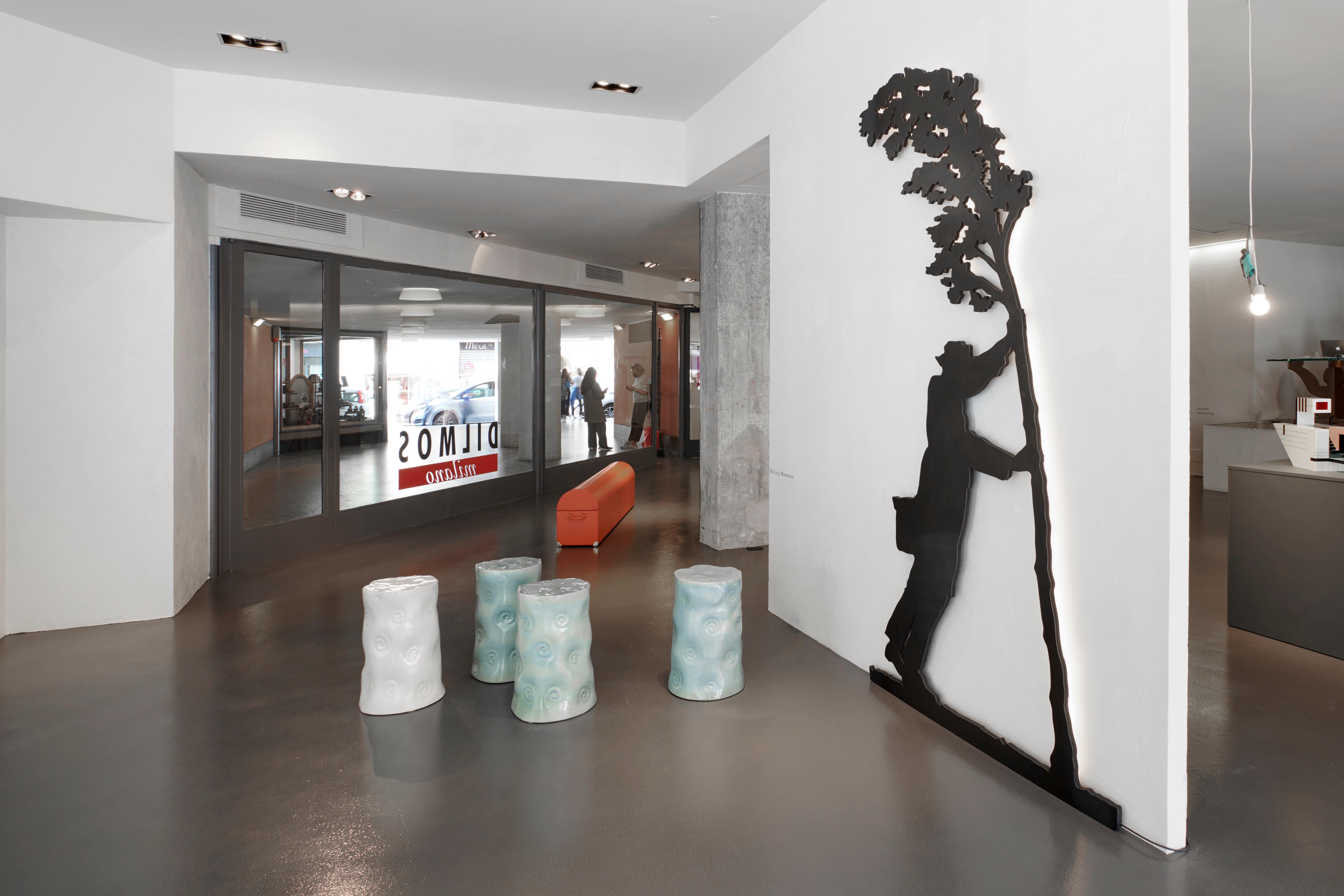 Moderne Wandleuchte Dilmos Edizioni aus schwarzem Eisen, LED-Skulptur, limitierte Auflage im Angebot 5