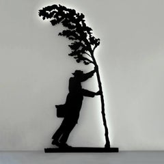 Foor Moderno Aplique Dilmos Edizioni Escultura LED Hierro Negro Edición Limitada