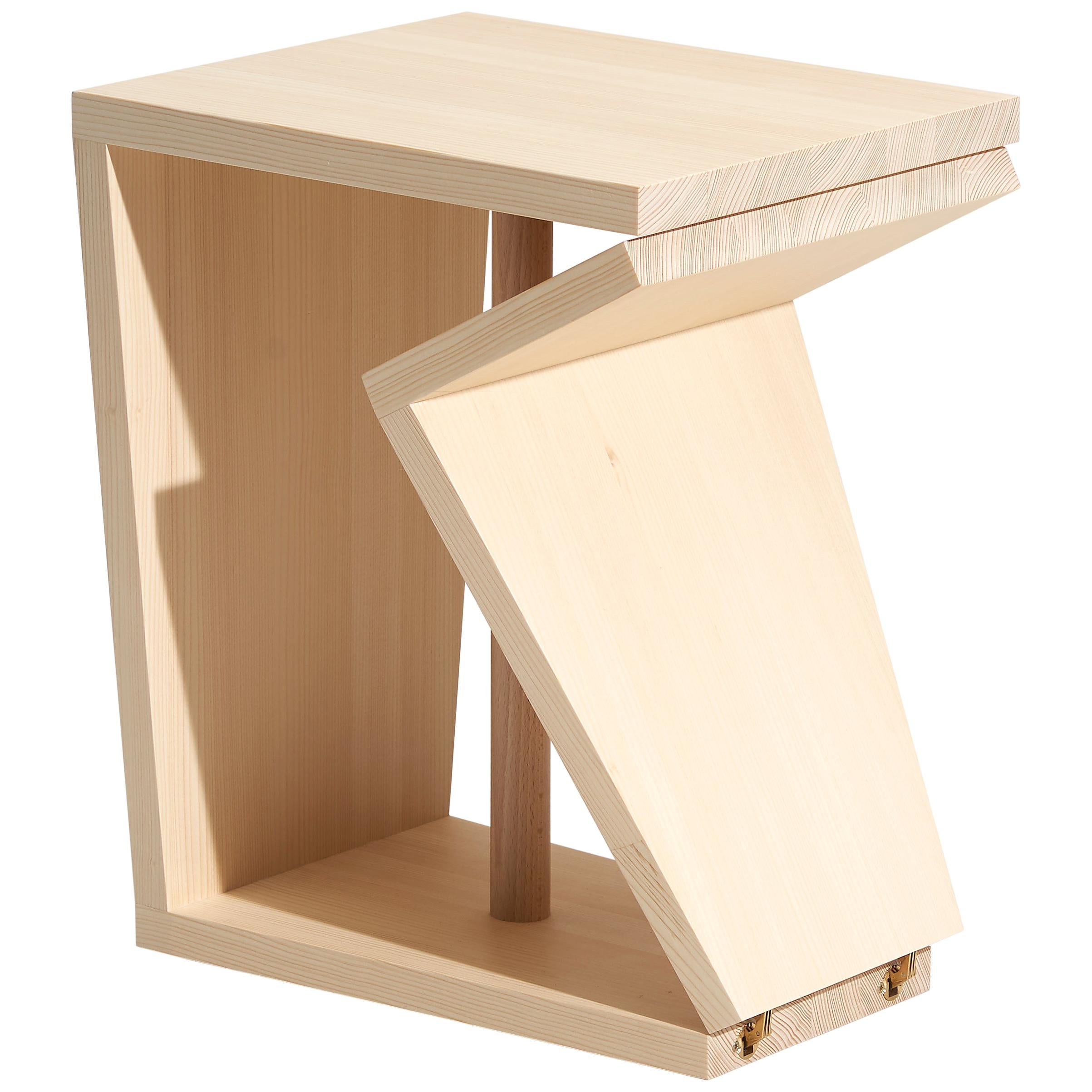 Modern Foot-Rest Stool, 'Manolo Wood' For Sale