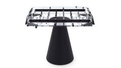 Modern Football Table Black White Ghost Metal and Crystal Indoor