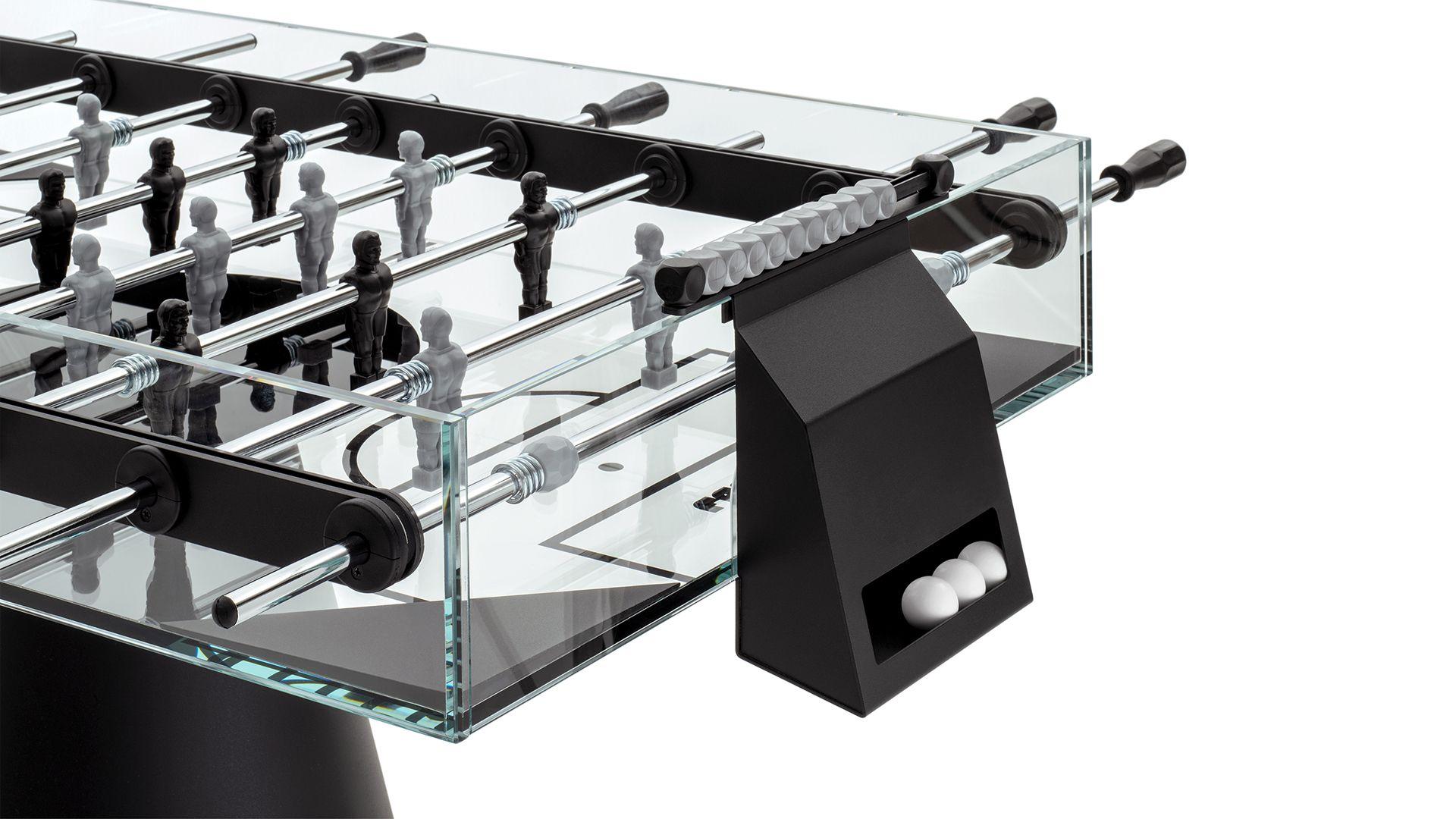 Modern Football Table Black White Ghost Metal and Crystal Indoor In New Condition For Sale In Milan, IT