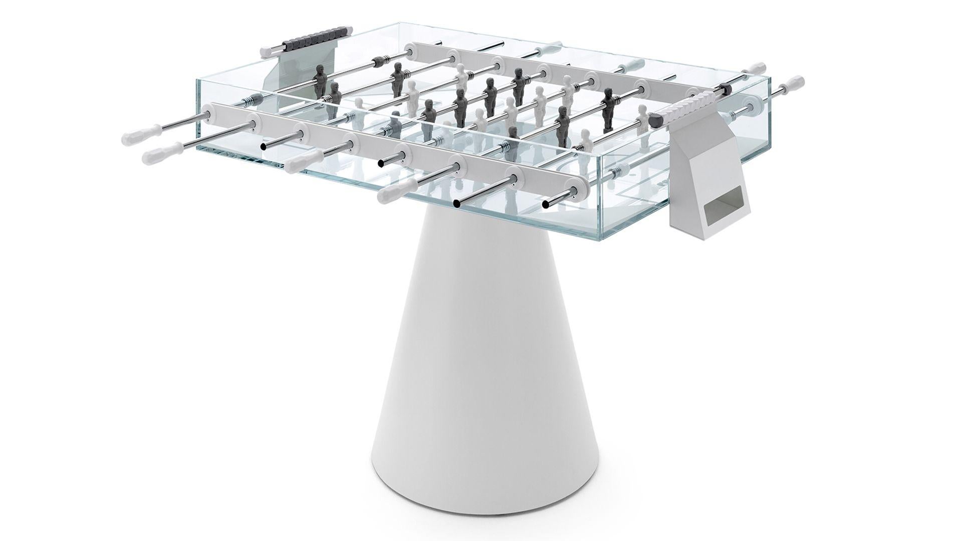 Modern Football Table Black White Ghost Metal and Crystal Indoor For Sale 1