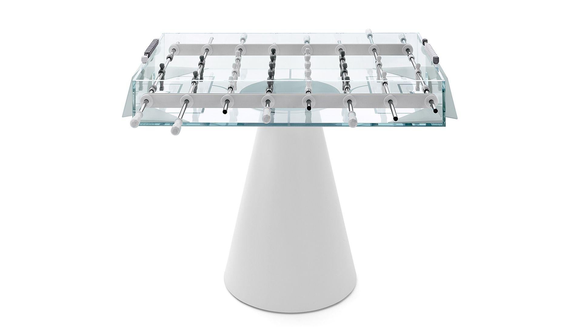 Modern Football Table Black White Ghost Metal and Crystal Indoor For Sale 2