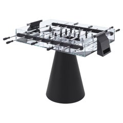 Modern Football Table Black White Ghost Metal and Crystal Indoor