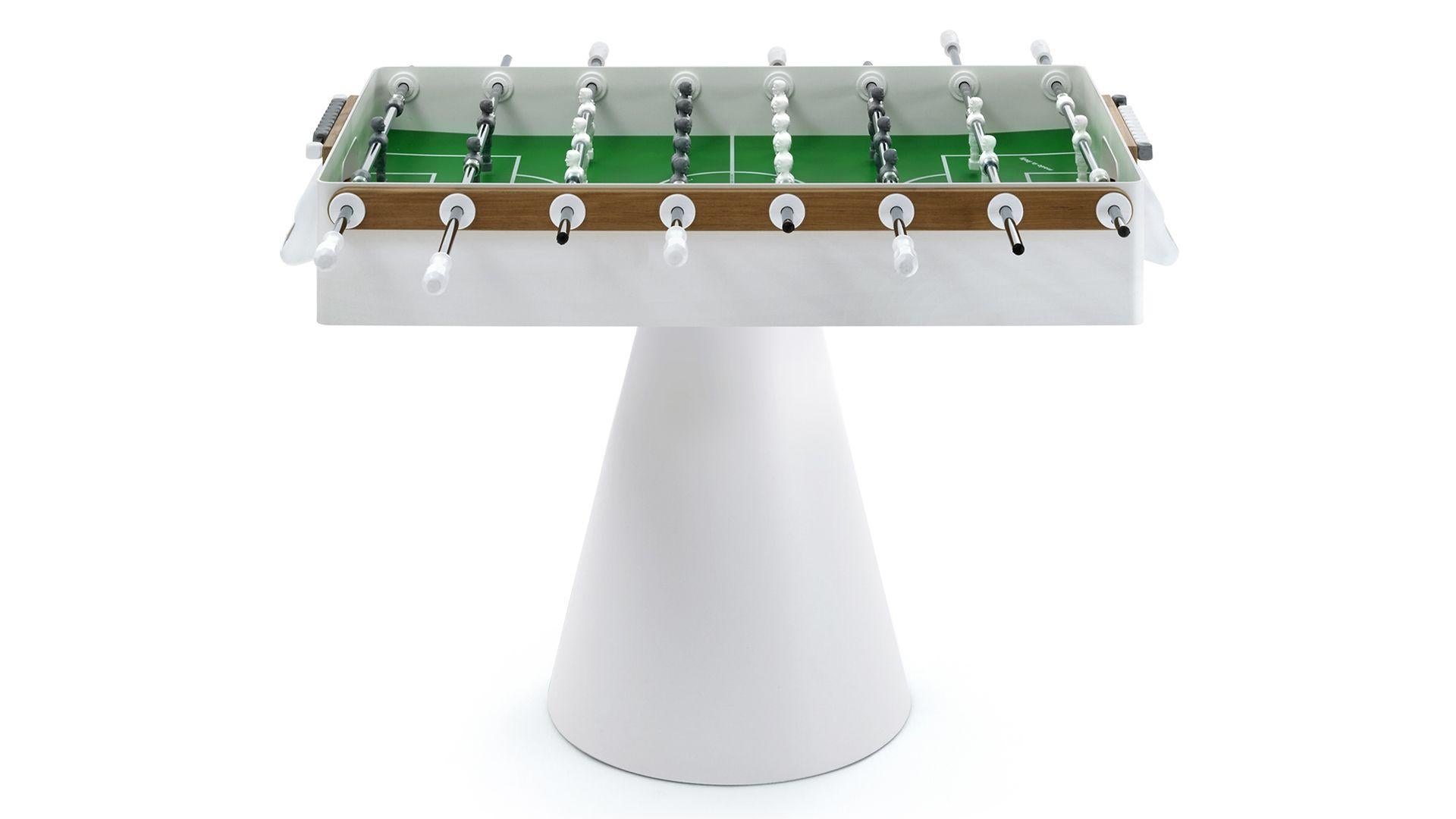 Contemporary Modern Football Table in Black Red White Iron and Wood Outdoor Indoor For Sale
