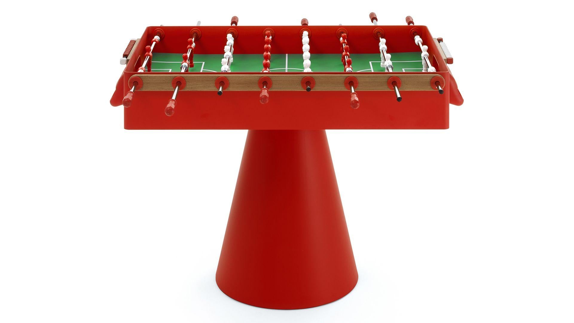 Moderner Fußballtisch aus schwarz-rot-weißem Eisen und Holz für den Innen- und Außenbereich im Angebot 2