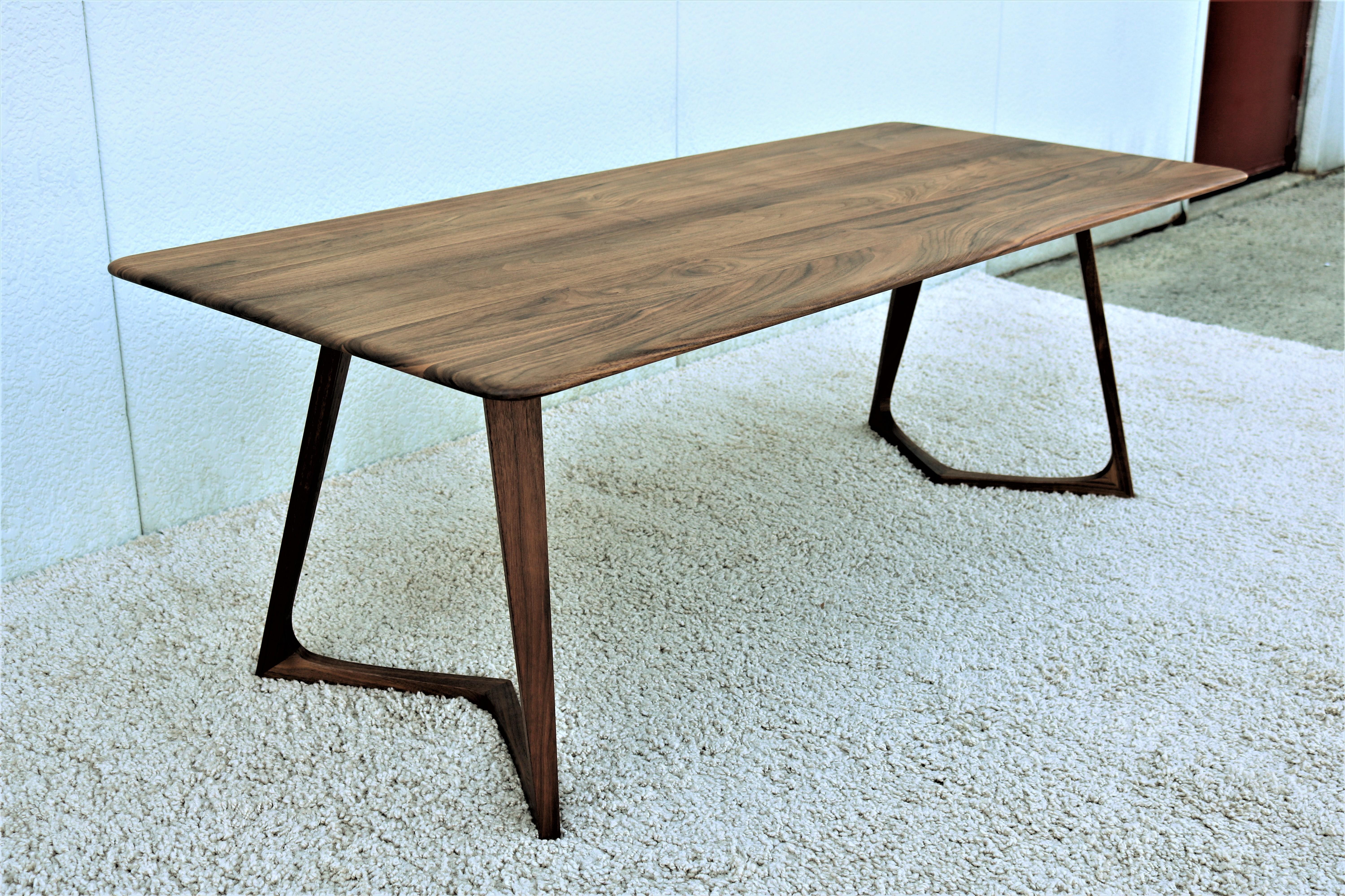 Contemporary Modern Formstelle for Zeitraum American Walnut Rectangular Twist Coffee Table For Sale